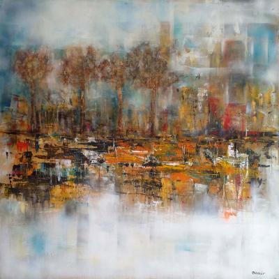 Anita Voloir Sur Les Berges 100x100 Acrylique