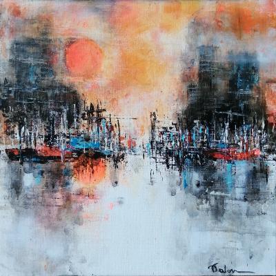 Anita Voloir Soleil Couchant 30x30 Acrylique