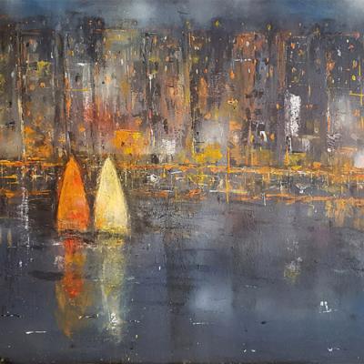 Anita Voloir A L Arrivee 60x60 Acrylique