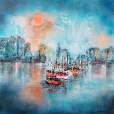 Anita Voloir Bateaux Ivres 60x60 Acrylique