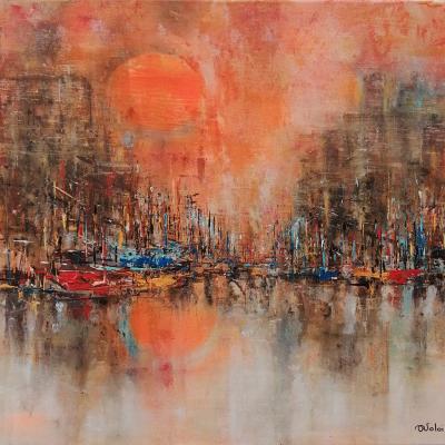 Anita Voloir Coucher De Soleil 61x50 Acrylique