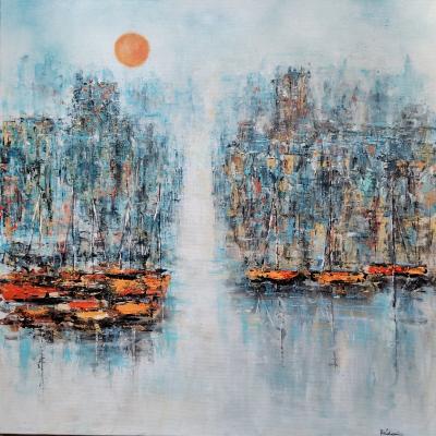 ANITA VOLOIR - L'heure bleue 60x60