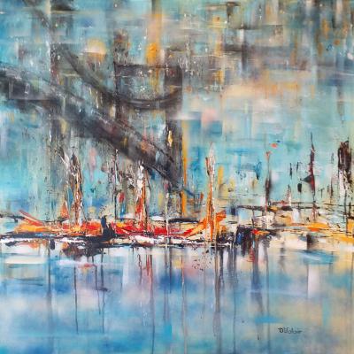 Anita Voloir Le Pont 80x80 Acrylique