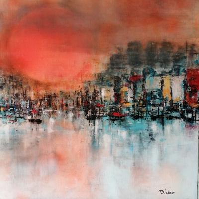 Anita Voloir Soleil Couchant 60x60 Acrylique